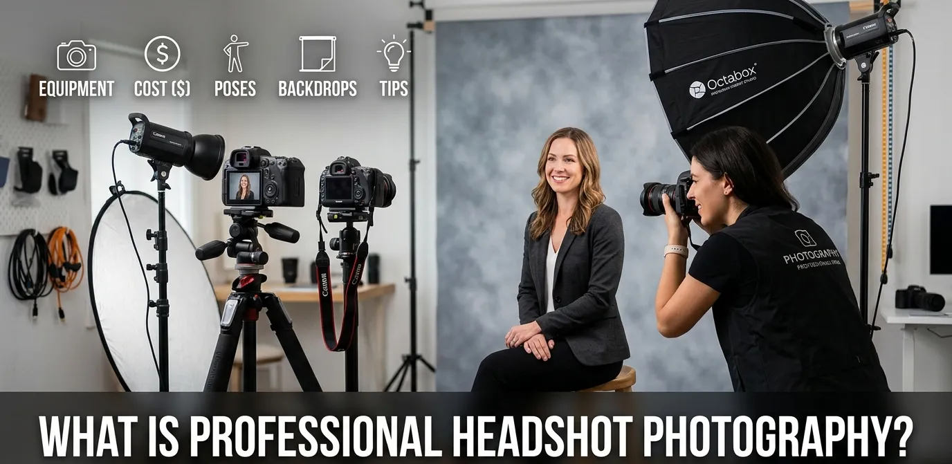 What Is Professional Headshot Photography? Equipment, Cost, Poses, Backdrops & Tips — A Practical Guide