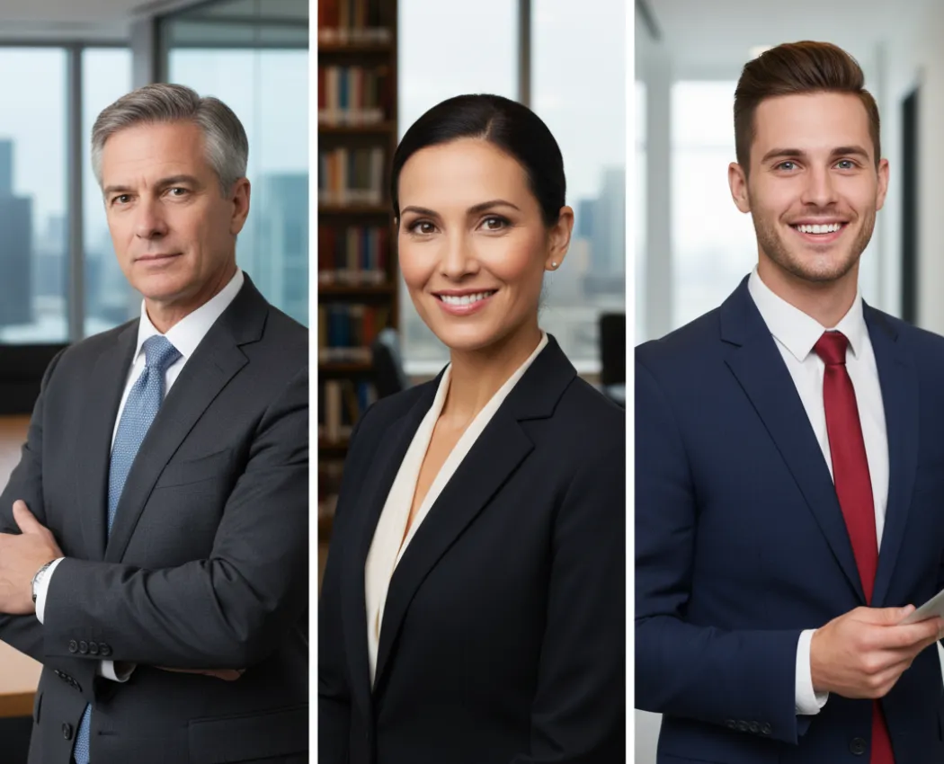 Professional attorney headshot for law firm website bio page.