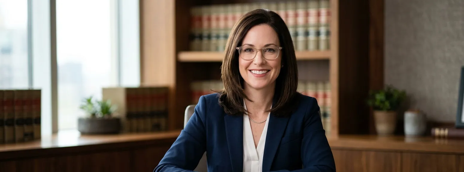 Professional attorney headshot taken on-location at a Los Angeles law firm